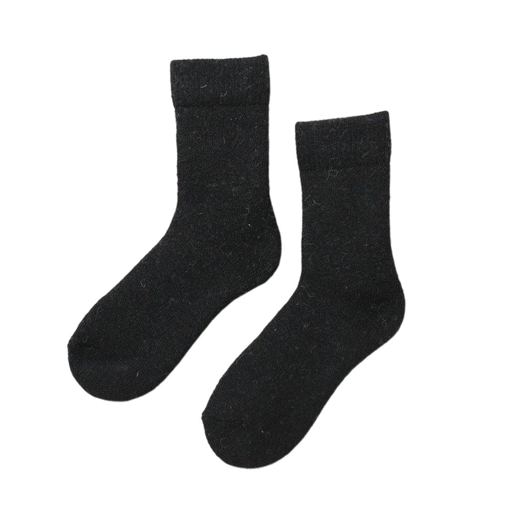 1 Pair Winter Socks Cold Weather Solid Color Thermal Hosiery Foot Warmer Breathable Comfortable Clothing Dressing Footwear