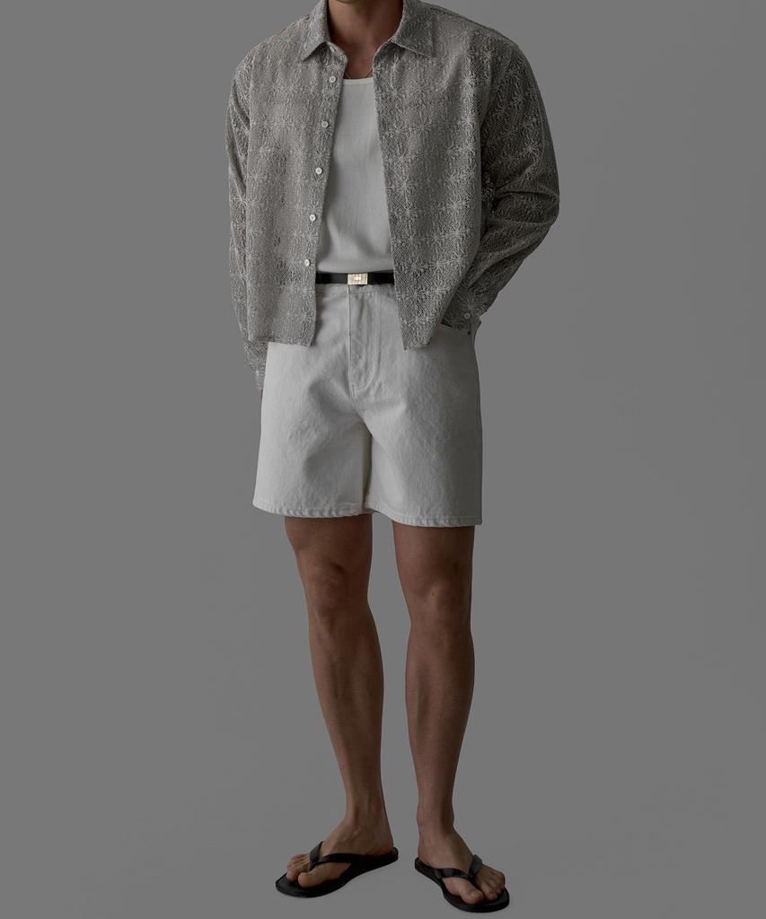 Baulopeulodeogteu White Denim Half Pants