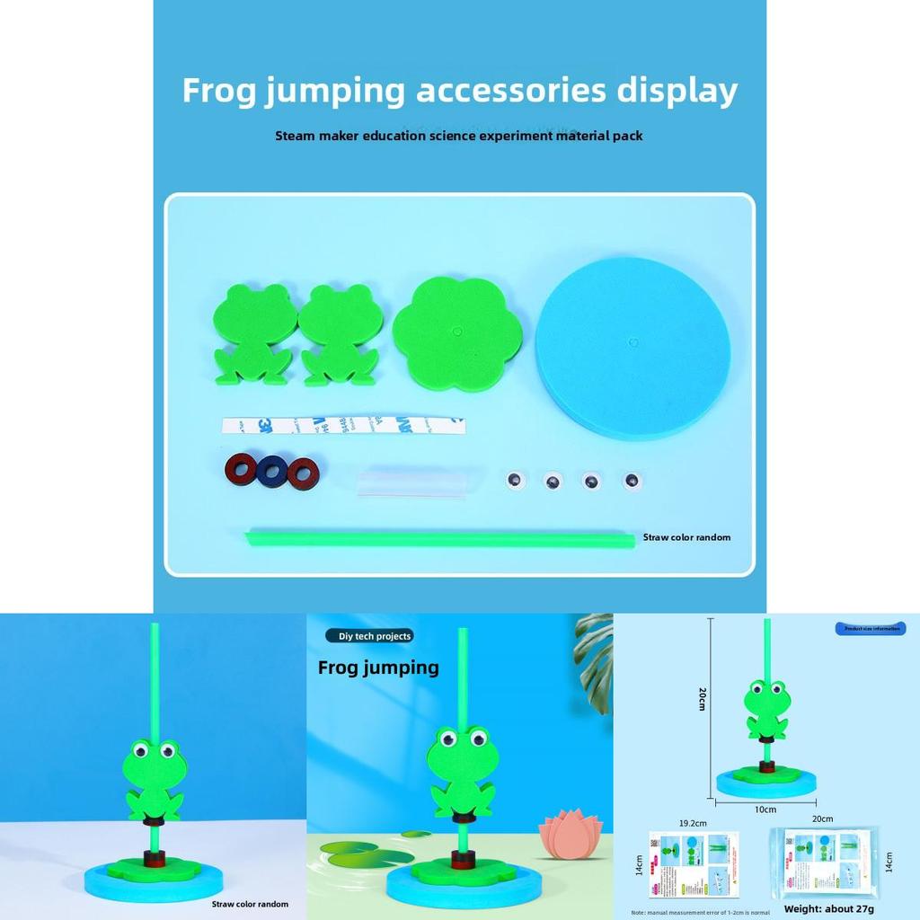 Magnet Bouncing Frog Experimental Assembly Material Set Children Puzzle Toy For Educational Play