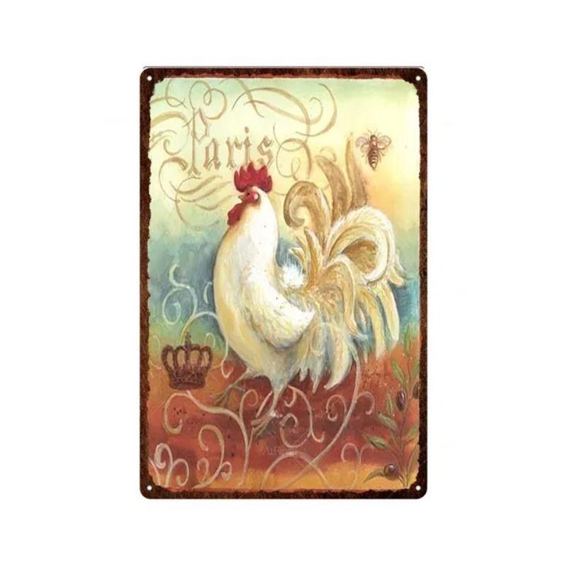 Retro metallmålningar, möbler, vardagsrumsdekoration 20x30cm