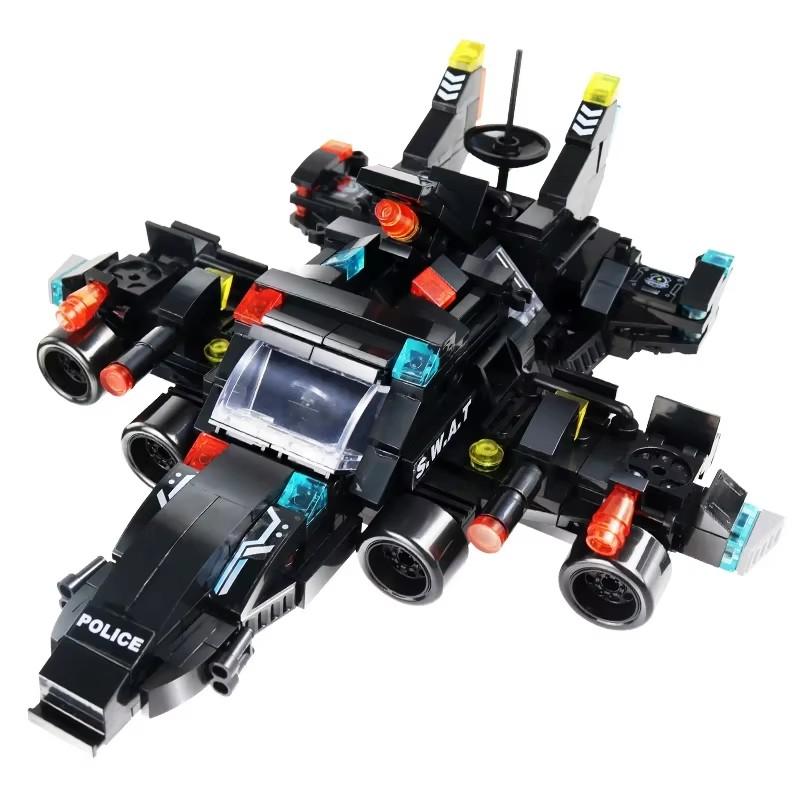 8in1 SWAT Police Station Command Truck Model Building Blocks City Helicopter Bricks Kit Educational Toys for Children