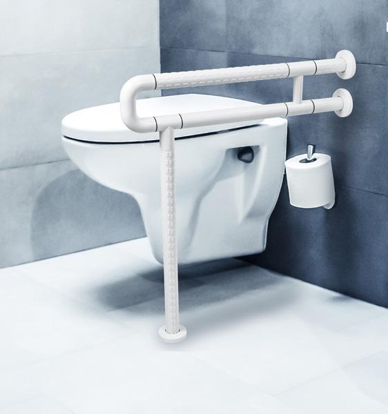 U-Shaped Bathroom Grab Bar With Support Leg