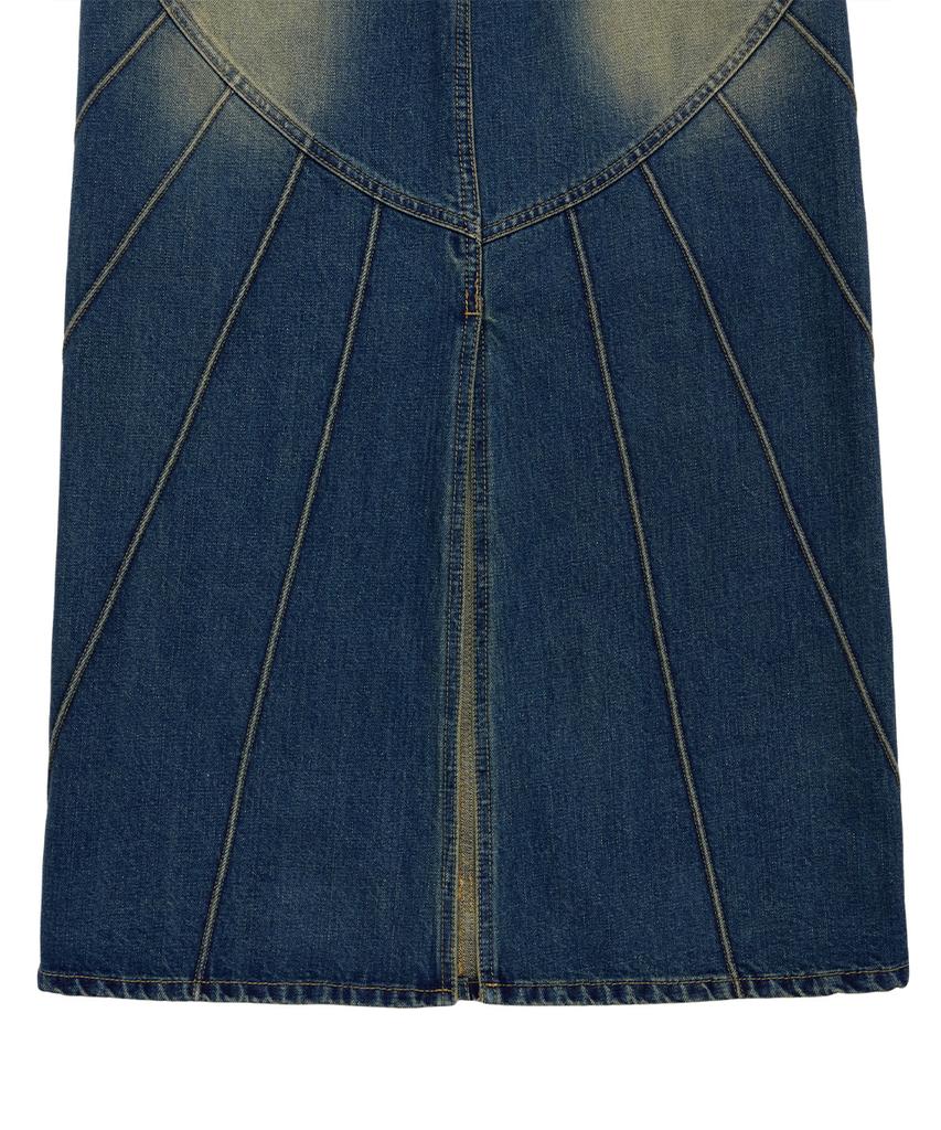 DILETTANTISME Piping Heart Denim Long Skirt