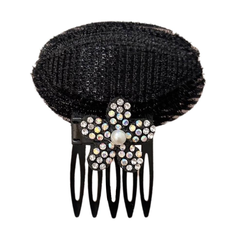 Rhinestone Invisible Fluffy Hair Pad Sponge Clips Puff Up Base Cushion It Hair Bun Head For Wom F0I1