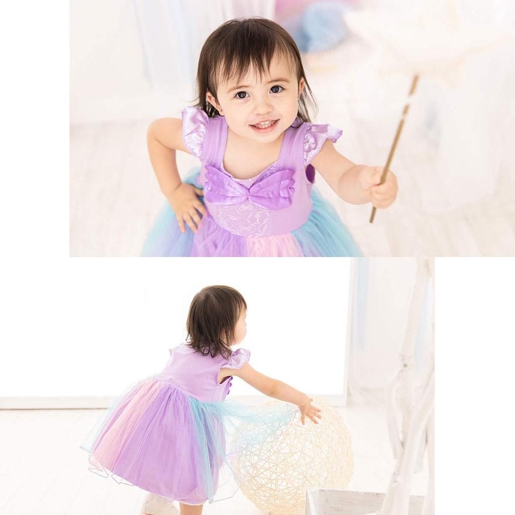[monoii] Princess Dress with Headband, Kids One Piece, Girls, Snow Queen, Rapunzel and Ariel, Halloween Costume, d767