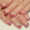 24 Pcs Valentines Day Press On Nail Medium Square False Nail French Tip Acrylic Nail Lovely Heart Stick On Nail