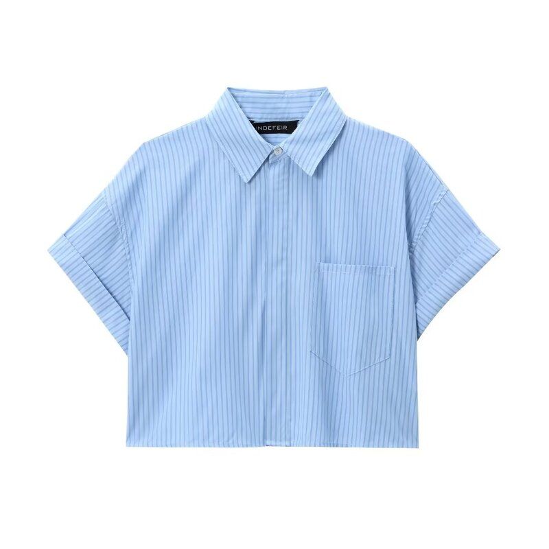 Fashion Style 2024 Summer New Arrival Women's Clothing Slim Looking Easiest for Match Poplin Short Shirt High Waist Shorts 2945731