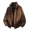 Men's Winter Luxury PU Leather Jacket - White Duck Down, Suede Finish