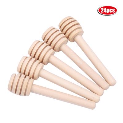 24 Stücke Holz Honig Dripper Stick Server Marmelade Sirup Drizzler Rührstab Küchenhelfer (8 cm)