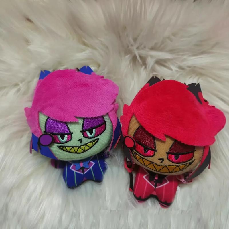10cm Dolls Hazbin Hotel Vox Lucifer Ko Plush Toy Keychain Kawaii Bag Pendant Cute Anime Peripherals Keyring Birthday Fans Gift