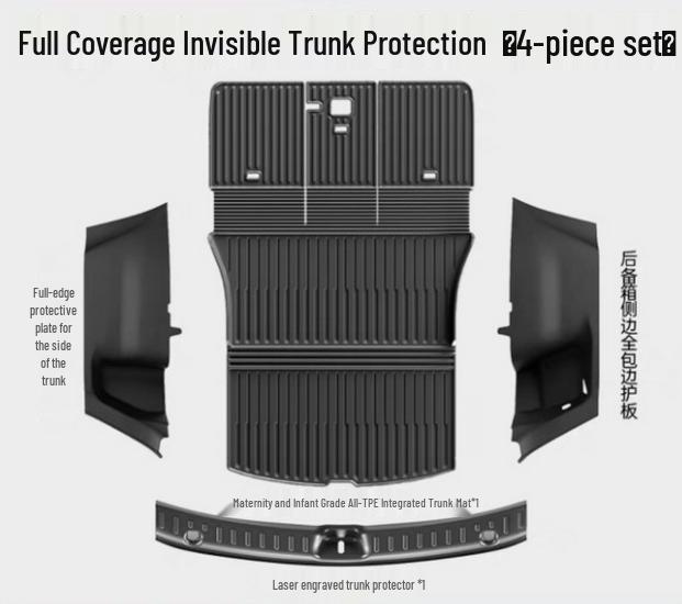 Refreshed Tesla Model Y Front & Rear TPE Trunk Mats - Upgraded Interior Accessories
