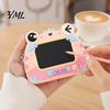 Small Doodle Board Mini Drawing Keychain for Kids, Cartoon Frog Writing Pad with Reusable Key Ring, Hanging Sketch School Bag Animal