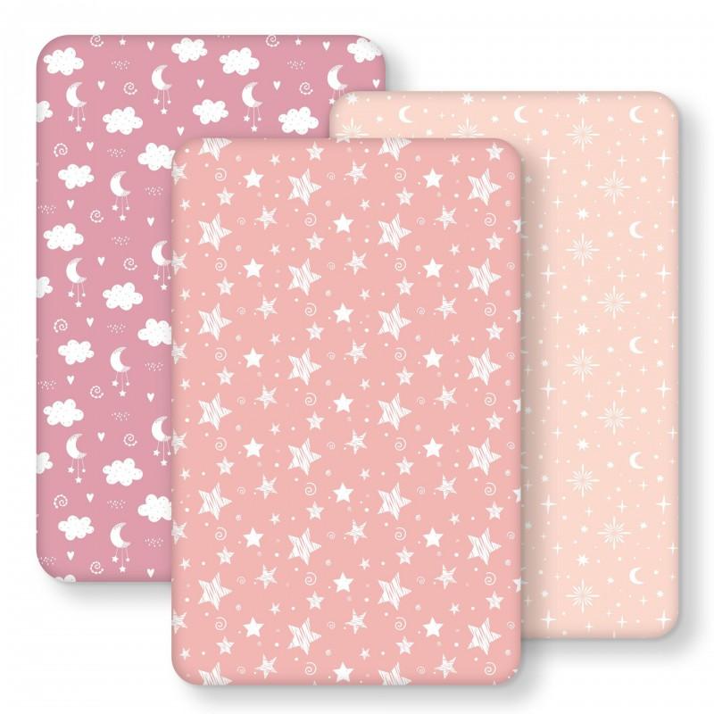Soft Cotton Crib Fitted Sheet Baby Nursery Bedding Set Pure Color Breathable Double Layer Infant Bed Cover