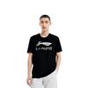 Li Ning Logo Print Solid Color Round Neck Short Sleeve T-Shirt Men Tops Black YHST177-1