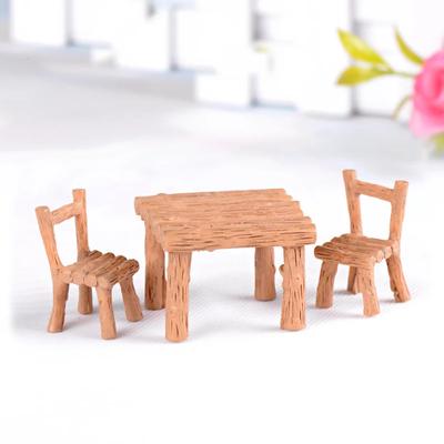 1 ensemble de mini tables, chaises, meubles, figurines, artisanat, paysage, plantes, miniatures, décors, fées, ornements de jardin en résine