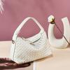 Genuine Leather Woven Women's Bag 2025 New Fashion Sheepskin Crossbody Bag Niche Design Woven Dumpling Bag Handbag