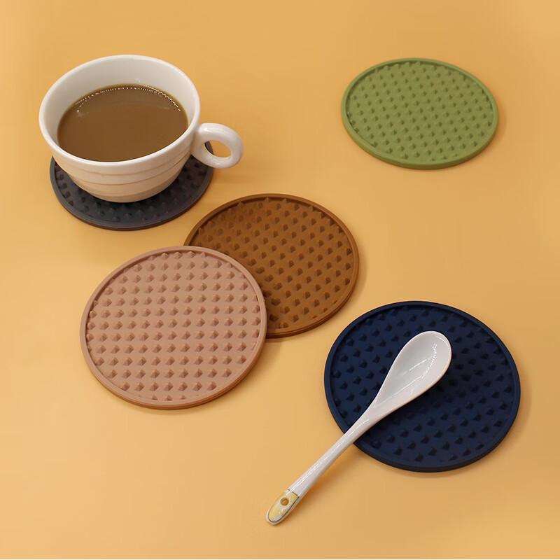 

Pabei Round Silicone Coaster Set with Holder (6-Pack)