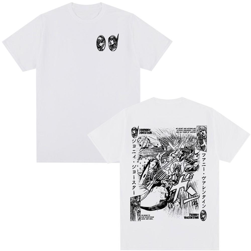 Anime JoJo Bizarre Adventure Johnny Joestar Funny Valentine Camisetas Ropa para Hombre Mujer Moda Casual Camisetas de Manga Corta