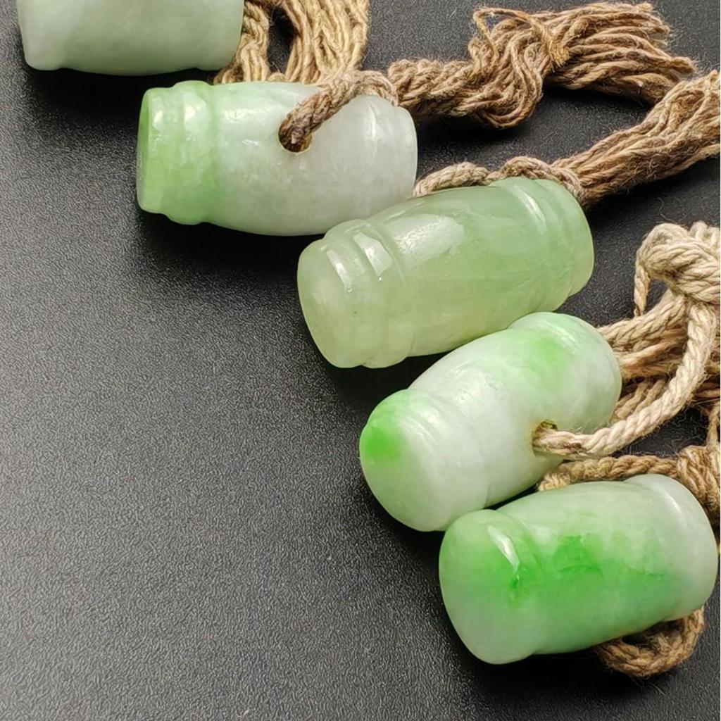 Jade Antique Waist Drum Beads, 2cm x 1.4cm