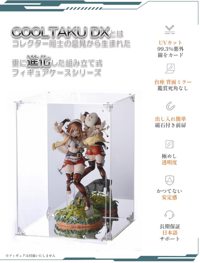 COOLTAKU Figure UV Pedestal Back Magnetic Magnet Front Collection More Assembled Acrylic Display Stain Cleaning Cloth Included 25 X Depth 25 X Height