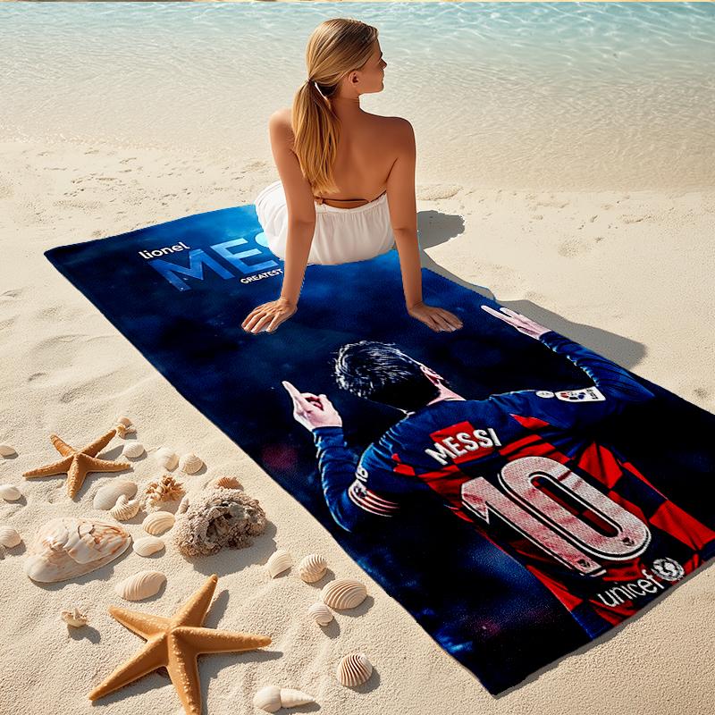 1Pc Messi'S Legacy Soccer Beach Towel, Quick Dry, Multi-Use for Beach Pool Gym Yoga Home Travel, Christmas, Halloween, Xmas Gift Em92915