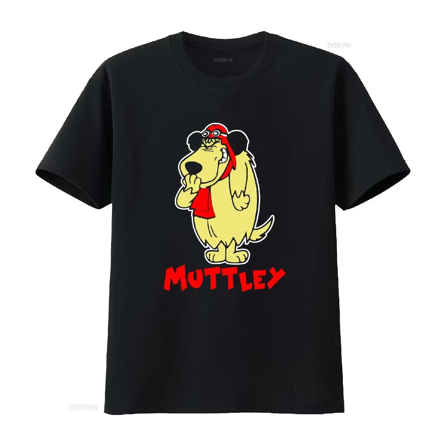 

Muttley T shirt vintage Washed Stylish Stretched Casual homme Versatile designer clothes graphic Unisex Soft Slightly S чёрный