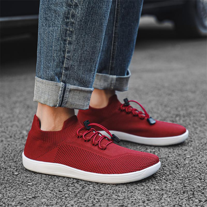 Knitted Mesh Socks Shoes Wide Toe Walking Traveling Shoes Breathable Casual Shoes Leisure Flats Elastic Non-slip