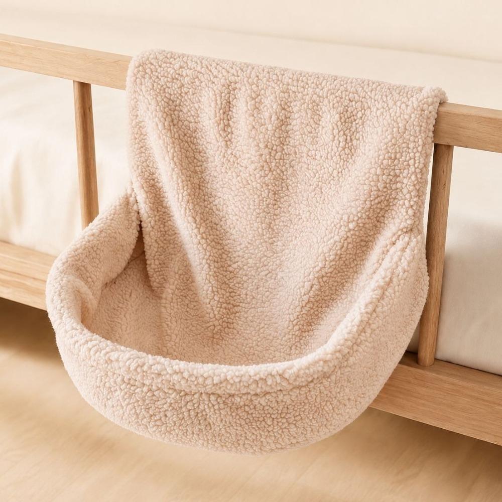 Semicircle Hanging Cat Bed Warm Plush Plush Sleeping Nest Cat Sleeping Bag Balcony Railing