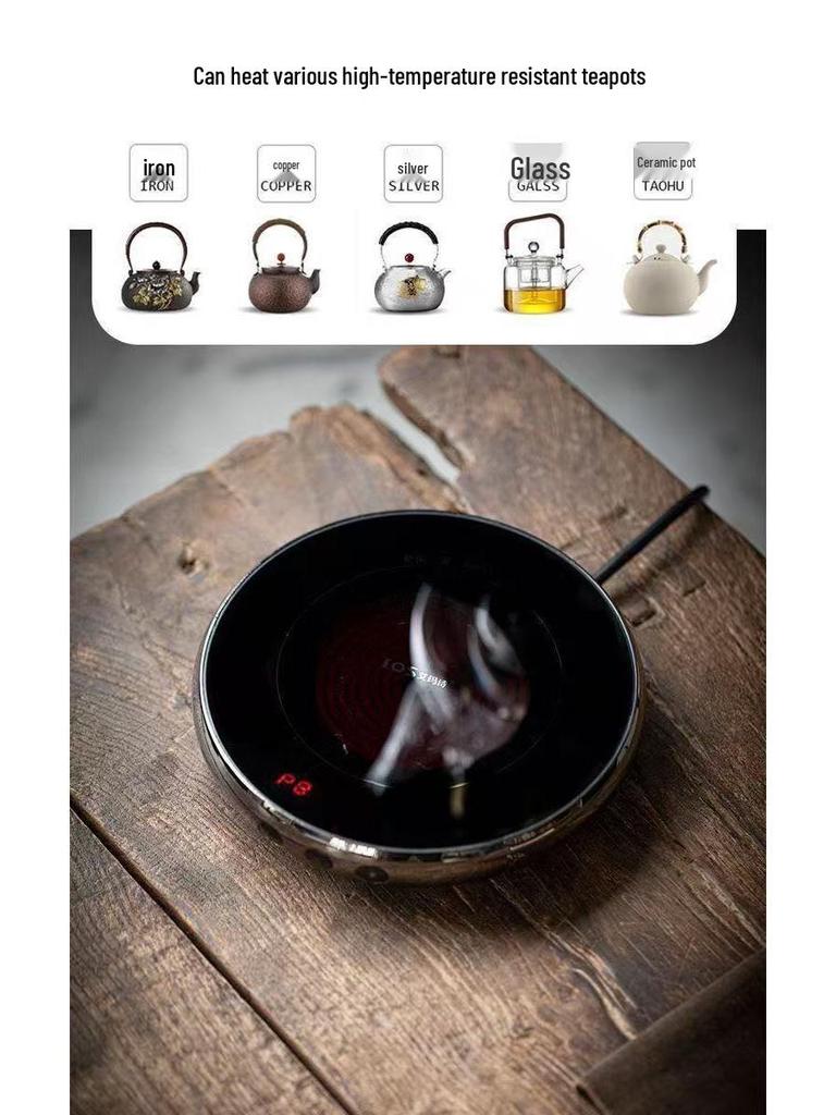 Sage Afternoon Tea Set: Heat-Resistant Glass Teapot with Fruit Tea and Emma's T0 Electric Ceramic Stove
