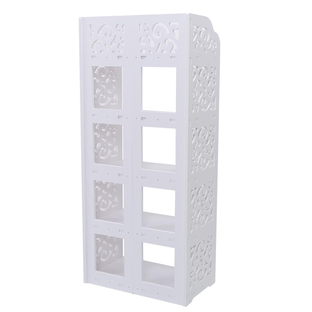 5 Półek Biały Ażurowy Stojak na Buty Półka Organizer do Przechowywania