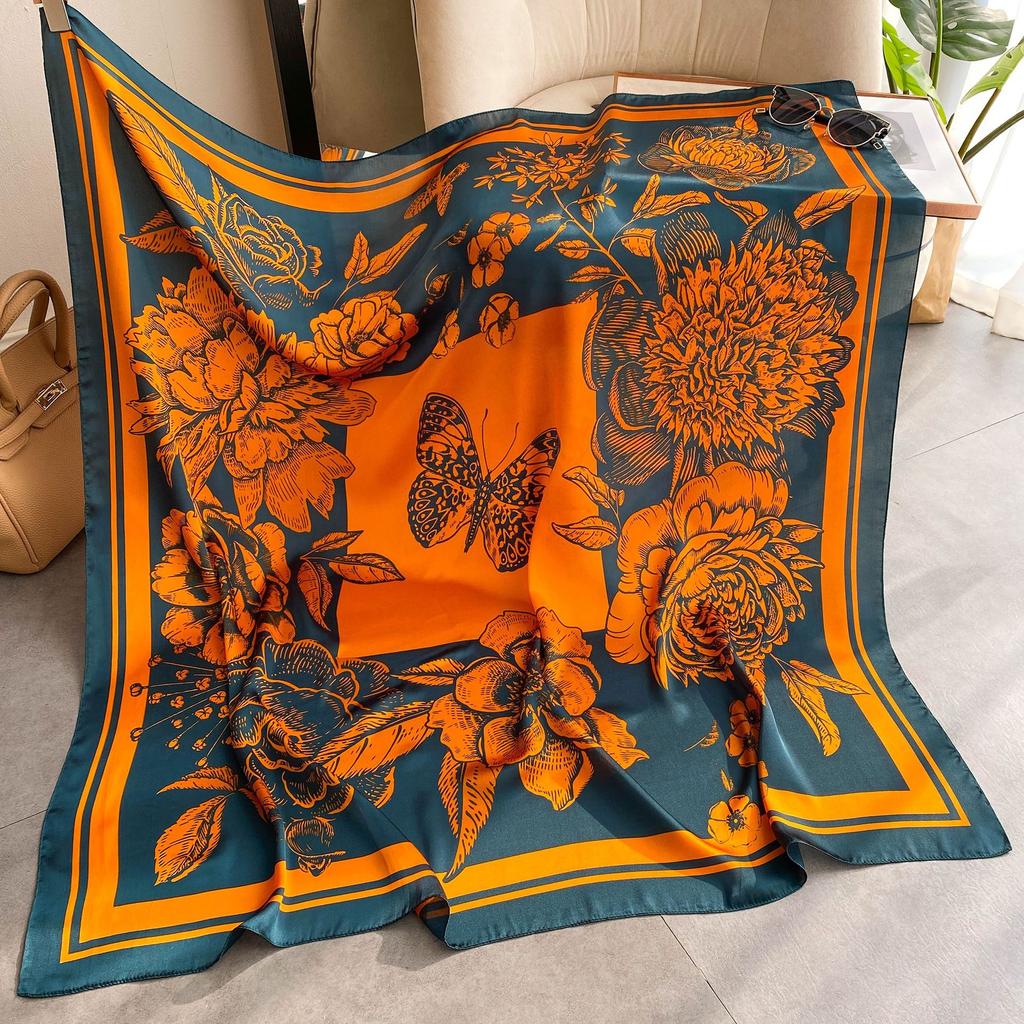 Wysokiej jakości luksusowe jedwabne szale z pałąkiem na głowę szaliki szalik dla kobiet łańcuszek jedwabny szal damski dekoracyjny szal