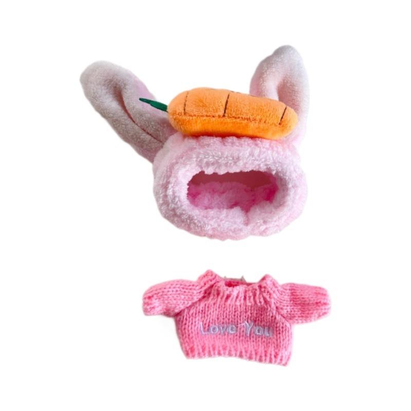 Clothes Only] Pendant  For Rab Sit Party Series Doll Coat For LABUBU Hat Carrot Hair Band
