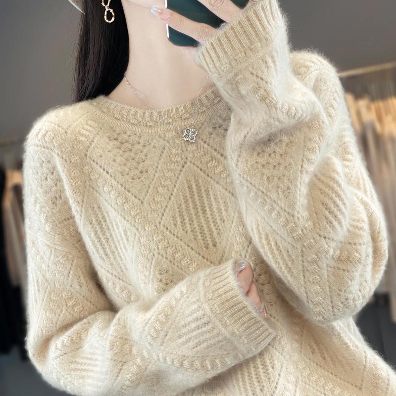 Women Sweater 100% Wool MODERN NEW SAGA O-neck Knit Pullover Thick Winter Jumpers Female Knit Tops
