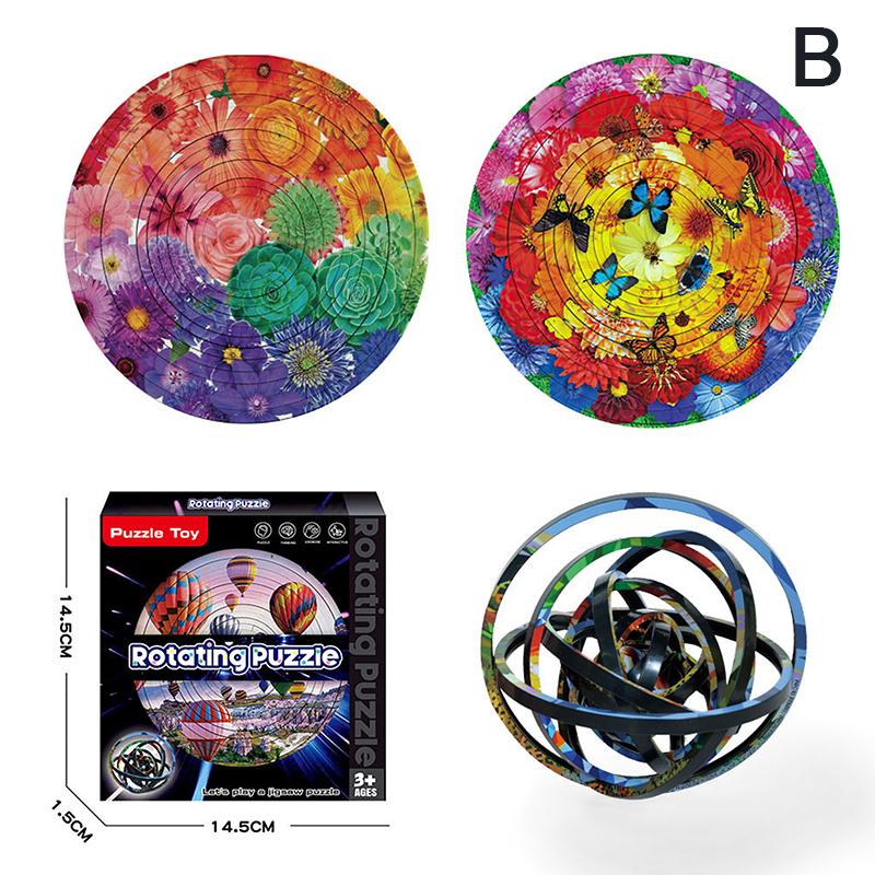 

3D Rotating Puzzle Fidget Toys 3D Jigsaw Puzzle Decompression Educational Toy Three-Dimensional Relieve Stress Toy Gifts