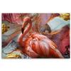 Canvas Print Pink Flamingo On Abstract Background