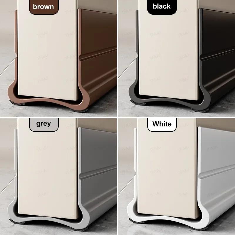93cm Self-adhesive Door Bottom Sealing Strip PVC Flexible Door Gap Wind and Dust Proof Weather Strip with Soundproofing Felt