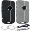 Silicone Rubber Key Fob Cover Compatible with -2025 Mazda 3 6 CX-30 CX-5 CX-9 CX-50 (Black/Grey, 4 Buttons/Silicone)