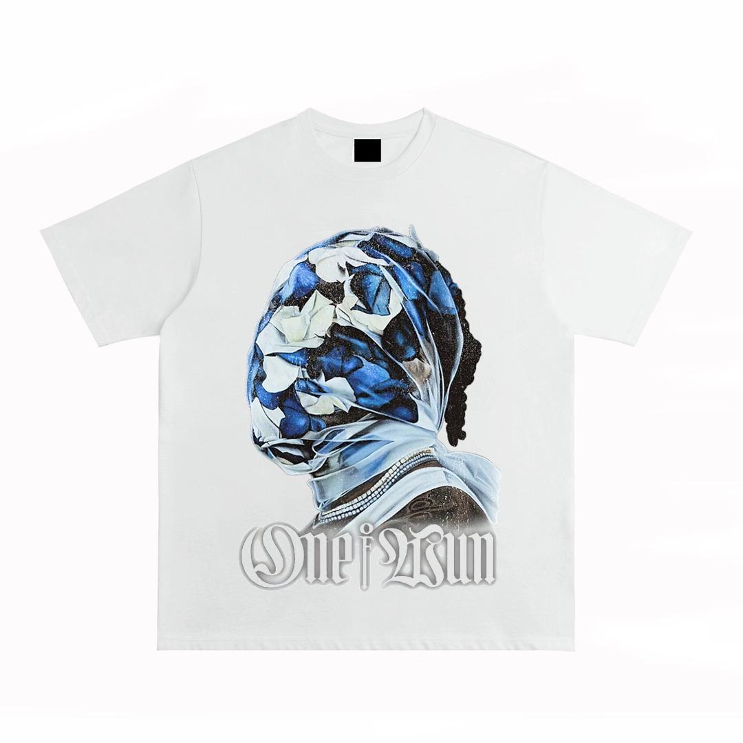 

Альбом One of Wun Футболка Мужская Мода Повседневная Одежда Короткий Рукав Свободная Удобная Футболка Повседневная Мужская Одежда S