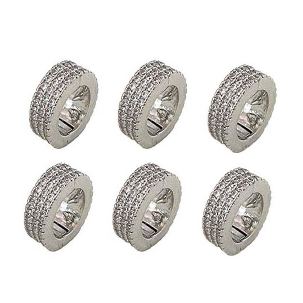 2/4/6pcs/set Y2K Silver Round Hairclasp Hollow Out Dreadlocks Beads Hair Braid Tubes for Braids