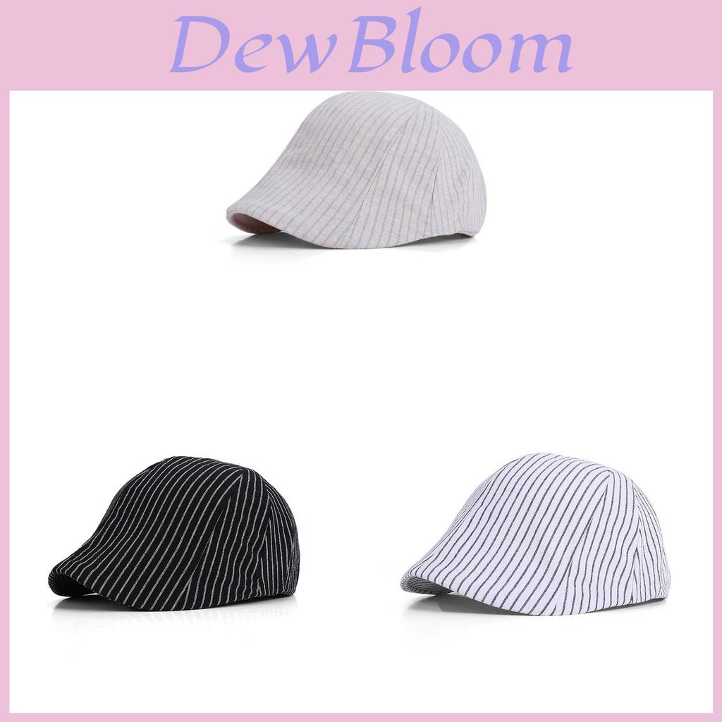 Sun Protection Cotton Striped Beret Hat For Women Spring And Summer Outdoor Casual Fashion