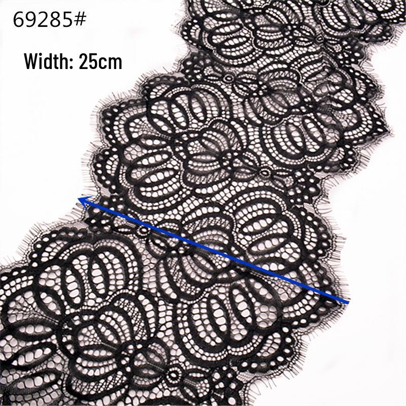 3m Black & White Eyelash Lace Fringe Trim for DIY Clothing - Multiple Styles, Non-Elastic, Soft Skirt Hem Decor.