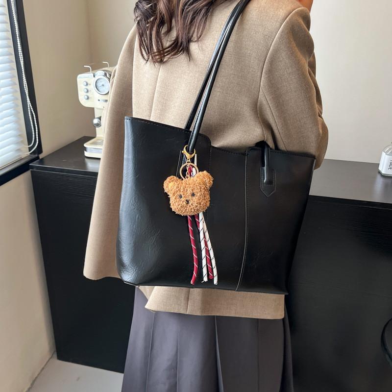 Casual Pu Tote Bag With Top Zipper And Inner Phone Pocket For Women