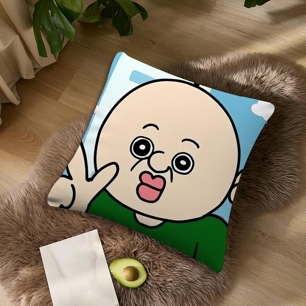Funny Bbangbbangs Cartoon cushion cover Living Room Accent Couch Back Support Square Lounge Restful Nap Companion Pillow Case