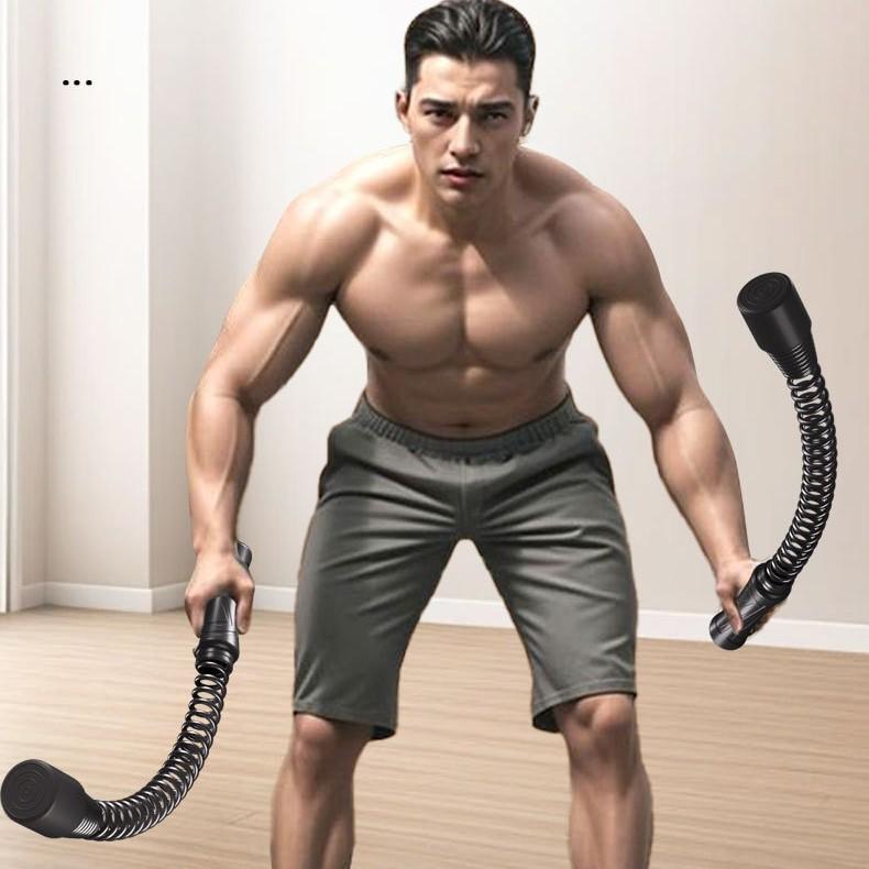 Ergonomische Edelstahl Krafttrainingsstange - Federarm-Expander Bizeps Trizeps Muskelkräftiger