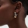 Gold Silver Mix Color Square Round Shape Stud Earrings Stainless Steel Gold Plated No Piercing Geometric Ear Cuff Trendy Jewelry