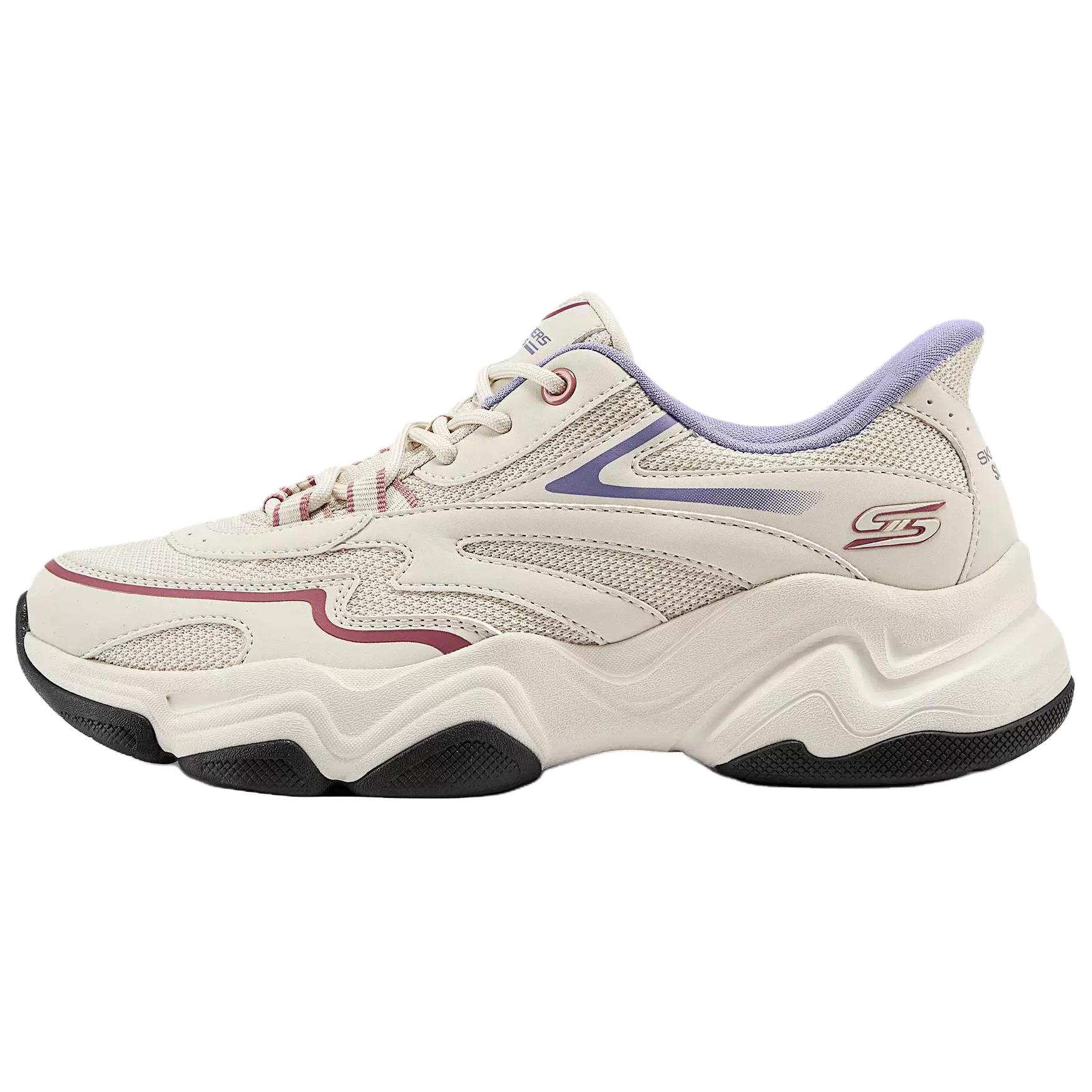 Skechers Comfortable Versatile Low-Top Training Shoes Women sneaker Off-White Purple 117687-NAT 39