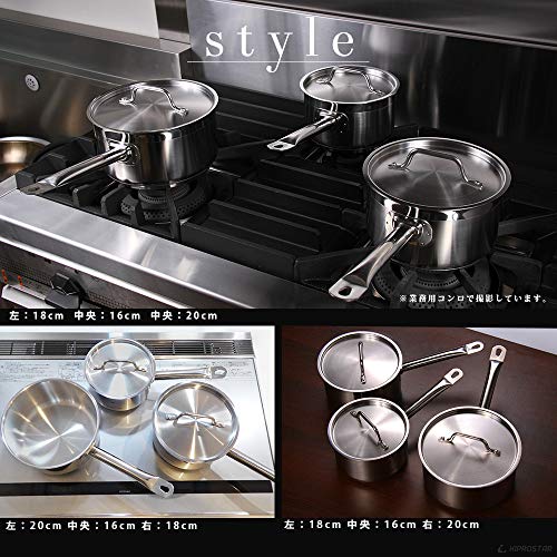 KIPROSTAR Gewerbe-Kochtopf, Edelstahl, Induktionsgeeignet, mit Deckel, 16cm, 1,9L Fassungsvermögen, Dreischicht-Konstruktion, Spülmaschinenfest