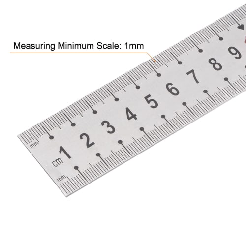 uxcell Stainless Steel Ruler, Straight Edge Measuring Tool for Woodworking, Painting, and Crafts, 1m Long X 1.2mm Thick X 33mm Wide, Silver Tone