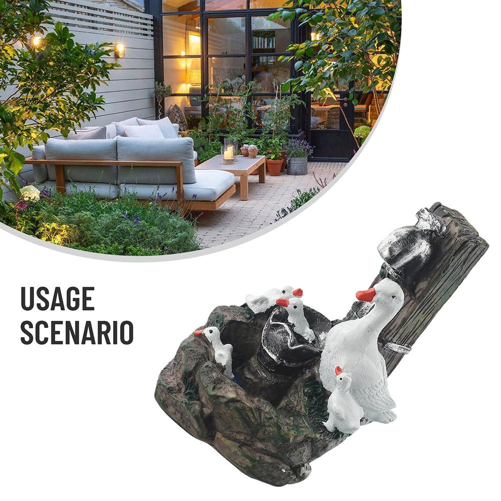 Solarbetriebene Eichhörnchen-Gartendekoration Tier Außenbereich Terrassendekoration Eichhörnchen Ente Fließendes Wasser Solar-Dekoration Hausgarten-Dekor