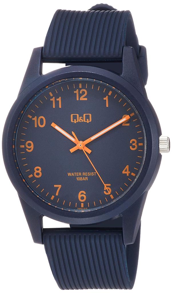 Citizen Analog 10 ATM Water Urethane Blue Q&Q Wristwatch, Resistant, Strap, VS40-012,